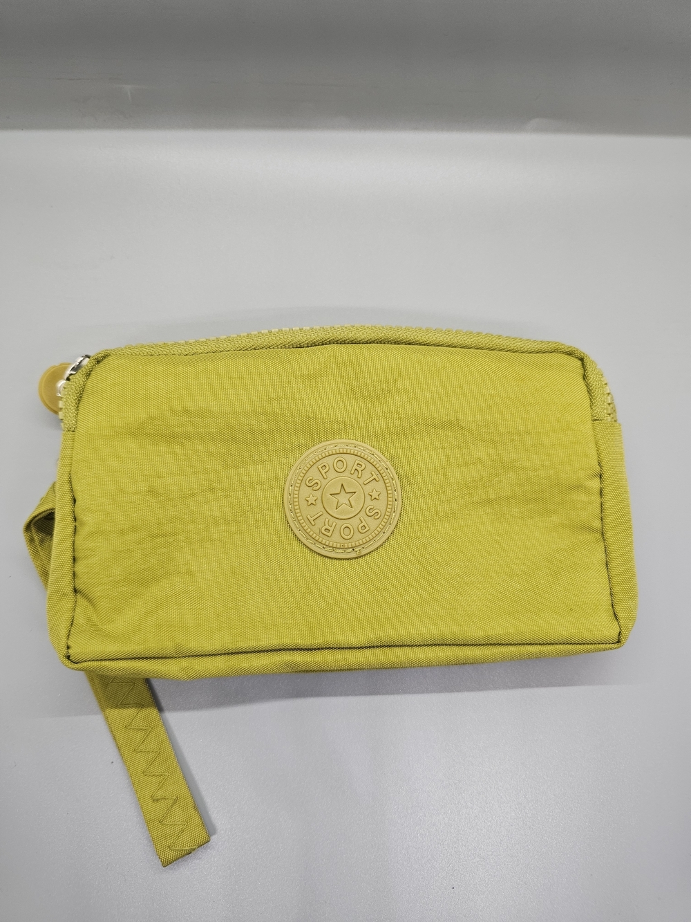 Yellow Sport Logo Wristlet Pouch